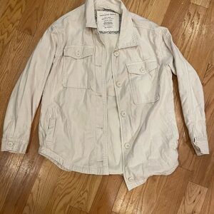 American Eagle Cream Button-Up Jacket